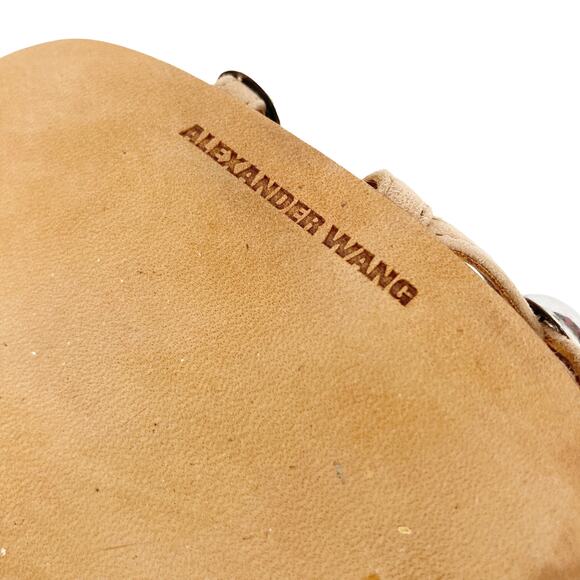 Alexander Wang Tan Caged Studded Heels Sz 40 - Picture 8 of 9